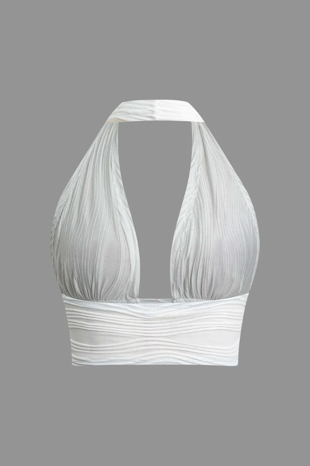 MICAS Skirt Sets|Vacation Sets-Textured Halter Backless Skirt Set WHITE