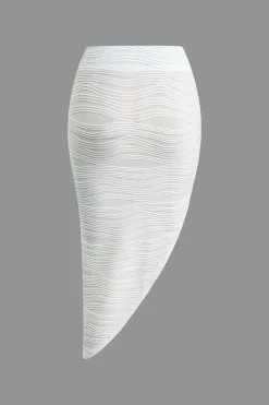 MICAS Skirt Sets|Vacation Sets-Textured Halter Backless Skirt Set WHITE