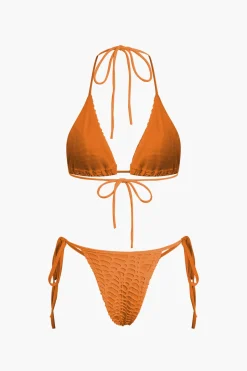 MICAS Swimwear|Vacation Sets-Textured Halter Neck Bikini And Open Knit Cover Up Set