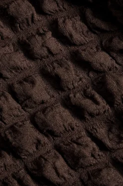 MICAS Mini Dresses|Long Sleeve Dresses-Textured Long Sleeve Bell Sleeves Mini Dress COFFEE