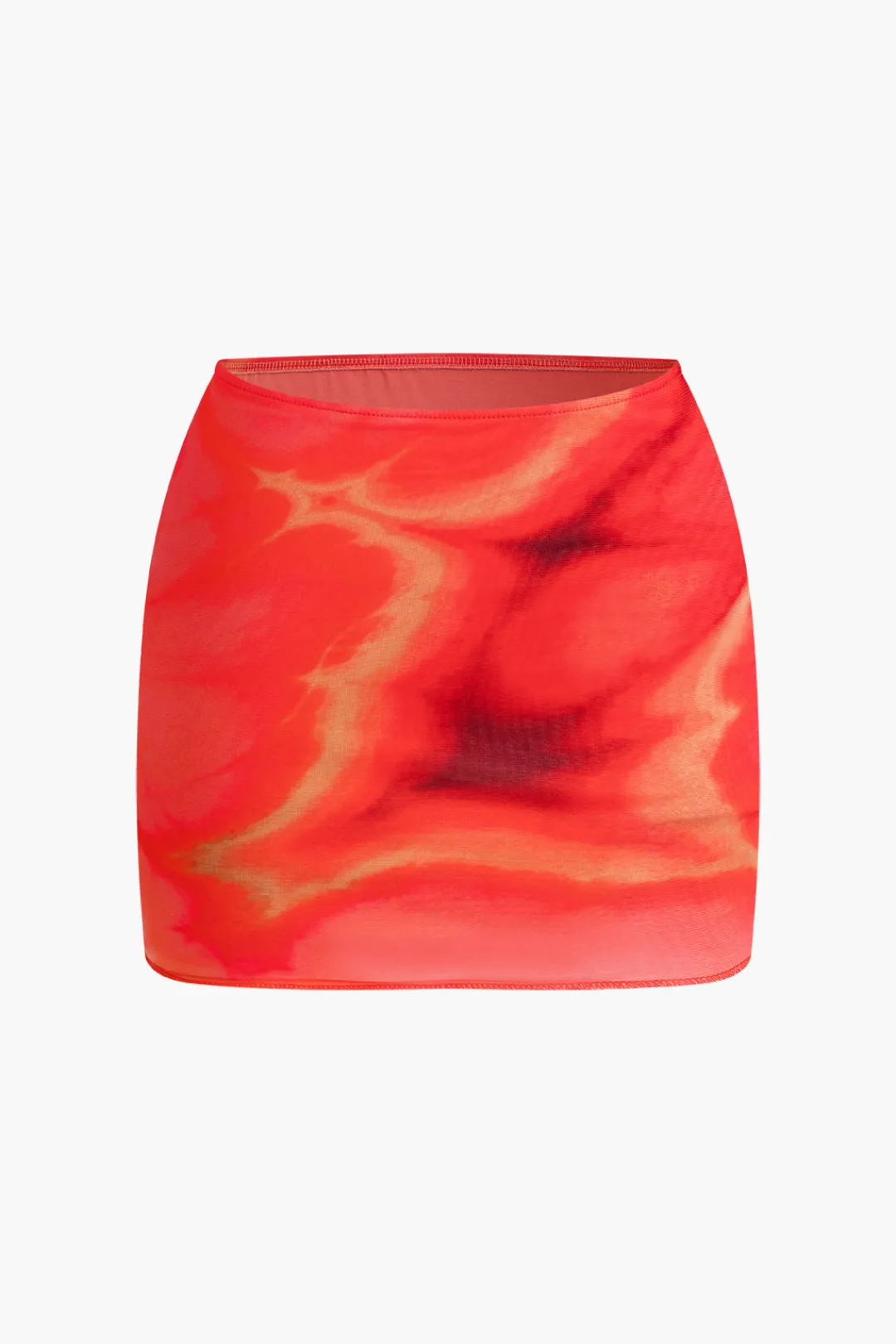 MICAS Skirt Sets|Vacation Sets-Tie Dye Asymmetrical Tube Top And Mini Skirt Set RED
