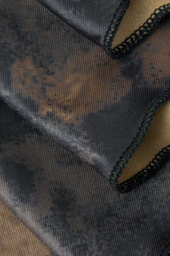 MICAS Skirts-Tie Dye Asymmetric Ruffle Hem Skirt CARAMEL