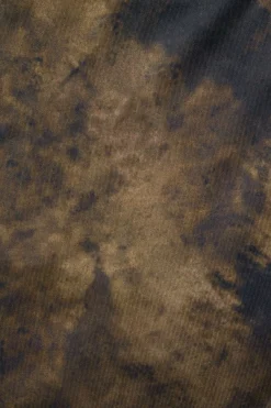 MICAS Midi Dresses-Tie Dye Asymmetric Ruffle Strapless Midi Dress BROWN