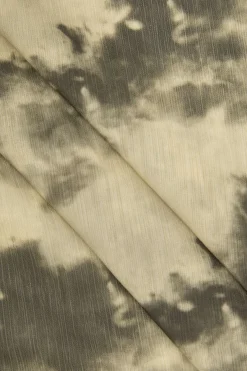 MICAS Long Sleeve Tops|Long Sleeves Tops-Tie Dye Flare Sleeve Tie Front Ruffle Top And Rose Choker BROWN