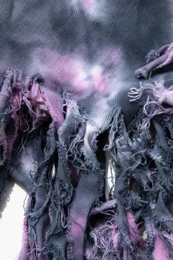 MICAS Shorts-Tie Dye Fringe Shorts BLUE