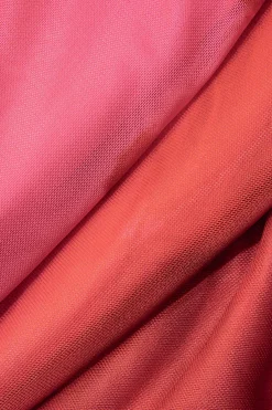 MICAS Mini Dresses-Tie Dye Halter Backless Ruched Mini Dress RED