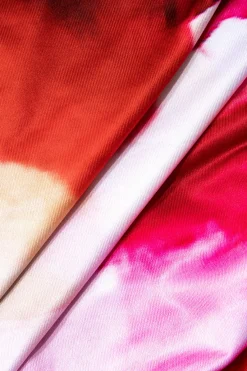 MICAS Mini Dresses-Tie Dye Halter Cowl Neck Backless Mini Dress CRIMSON