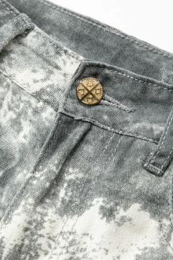 MICAS Cargo Pants|Pants-Tie Dye Multi Pocket Straight Leg Cargo Jeans GRAY