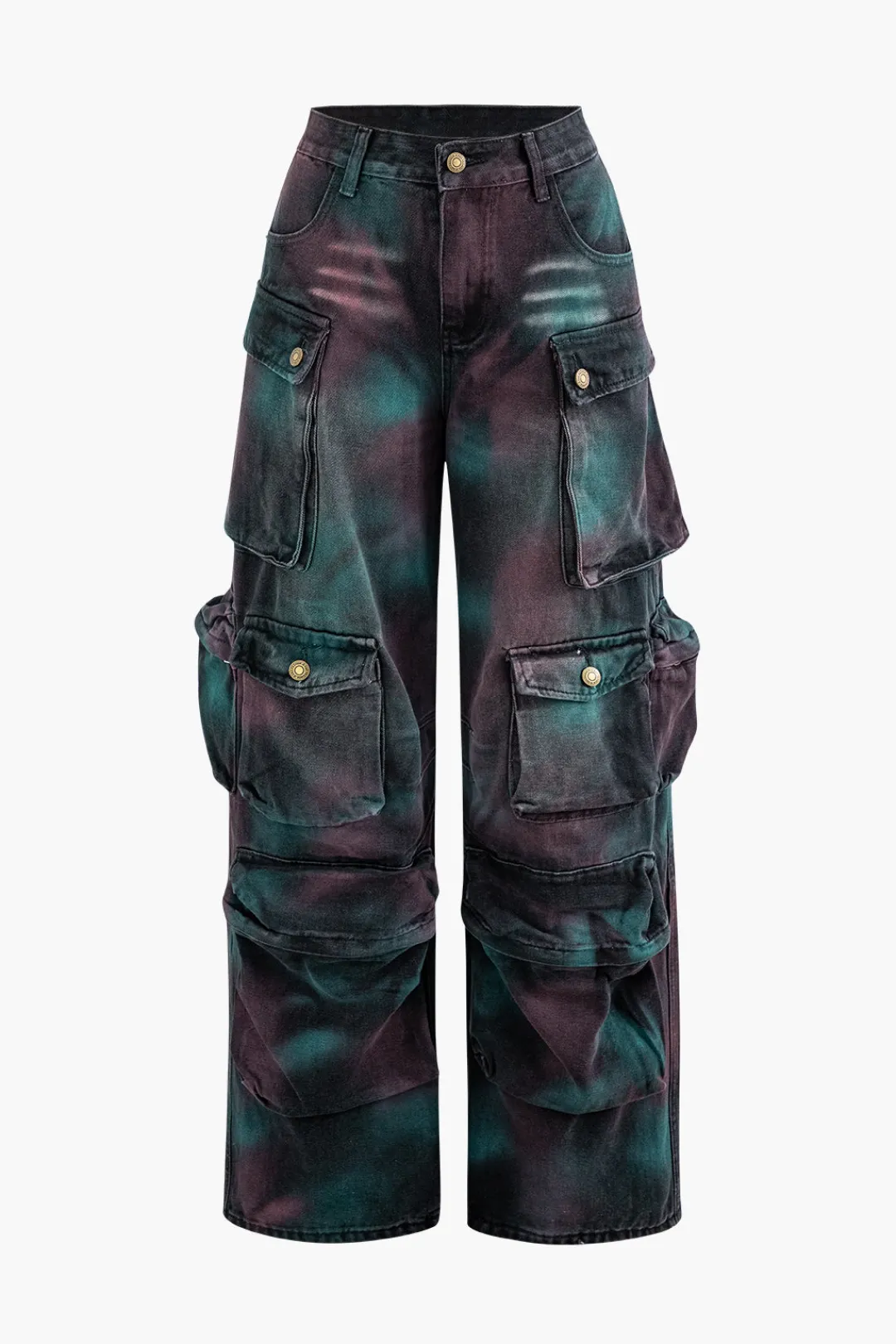 MICAS Cargo Pants|Jeans-Tie Dye Multi Pocket Straight Leg Cargo Jeans MULTICOLOR