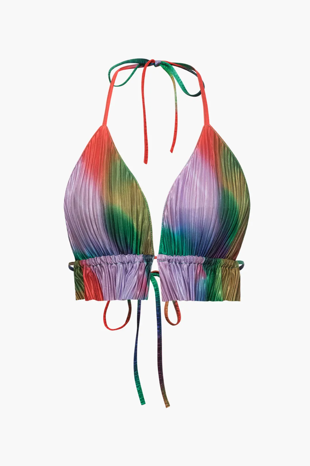 MICAS Pant Sets|Vacation Sets-Tie Dye Plisse Halter Top And Pants Set MULTICOLOR