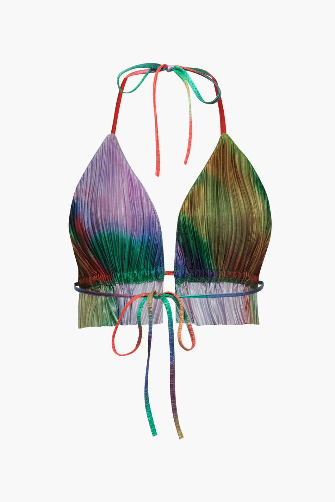 MICAS Pant Sets|Vacation Sets-Tie Dye Plisse Halter Top And Pants Set MULTICOLOR