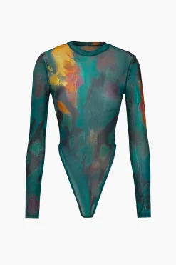 MICAS Bodysuits-Tie Dye Print Long Sleeve Bodysuit MULTICOLOR