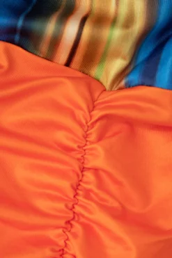 MICAS Maxi Dresses-Tie Dye Print V-neck Ruched Maxi Dress MULTICOLOR