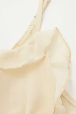 MICAS Tank Tops & Cami-Tie Front Sheer Ruffle Cami Top