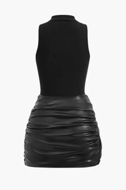 MICAS Mini Dresses-Tie Front Sleeveless Mini Dress