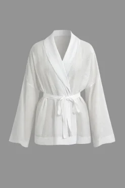 MICAS Short Sets-Tie Wrap Top and Shorts Set WHITE