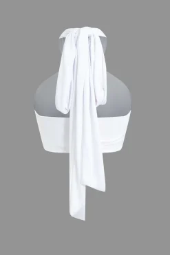 MICAS Tank Tops & Cami-Tie-Back Cross Halter Tank Top