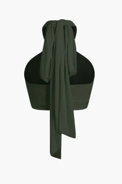 MICAS Tank Tops & Cami-Tie-Back Cross Halter Tank Top