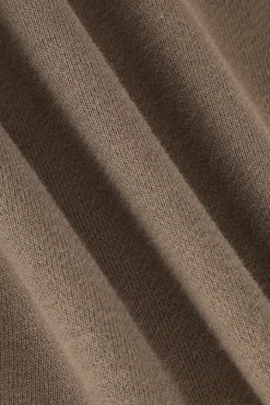 MICAS Long Sleeve Tops|Long Sleeves Tops-Topstitching Cut Out Backless Hoodie MOCHA