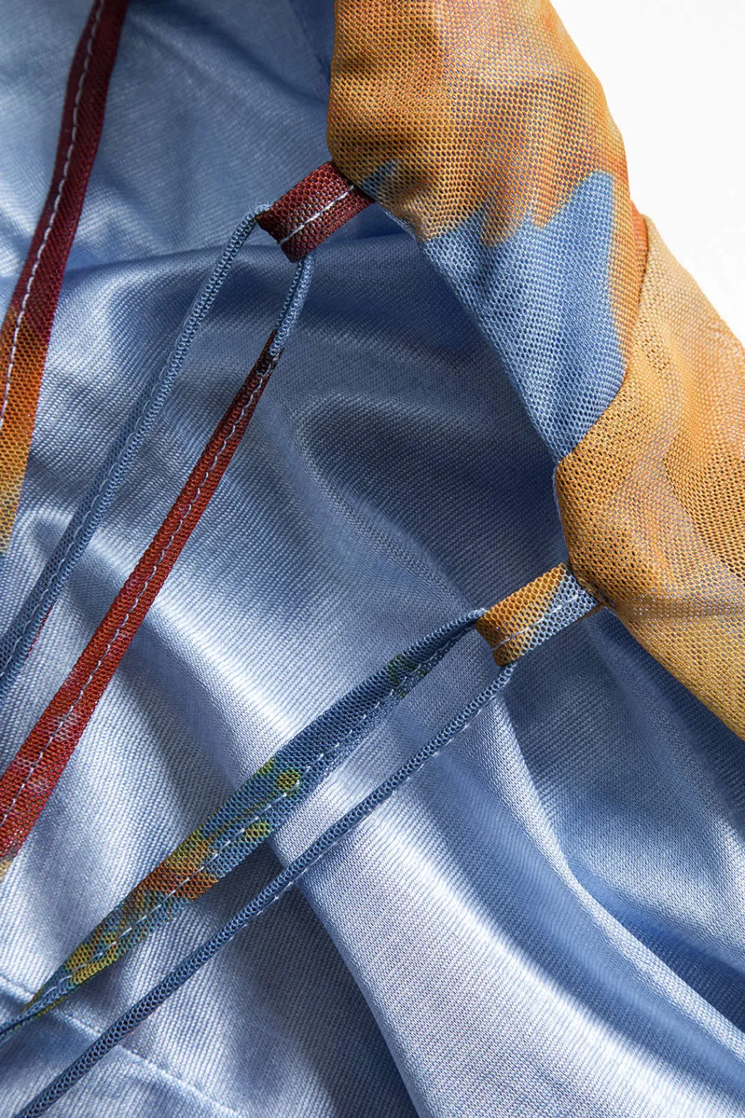 MICAS Maxi Dresses-Tropical Floral Print Mesh Backless Maxi Dress MULTICOLOR