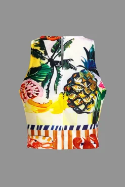 MICAS Pant Sets-Tropical Print Tank Top And Pants Set MULTICOLOR
