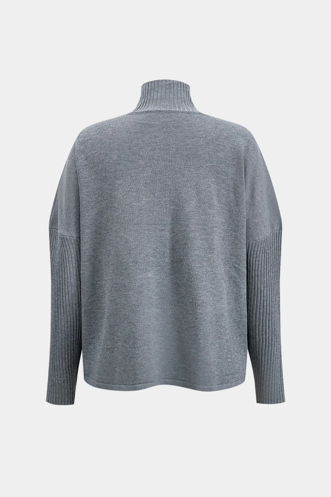 MICAS Skirt Sets-Turtleneck Long Sleeve Top And Skirt Set GRAY