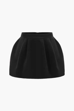 MICAS Skirts-Tweed High Waist Ruched Skirt