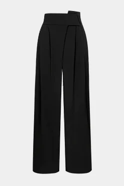MICAS Pants-Twill Asymmetrical Trouser BLACK