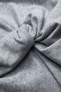 MICAS Pants-Twist Knot Drawstring Pocket Trousers GRAY