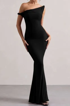 MICAS Maxi Dresses-Twist Knot Maxi Dress BLACK