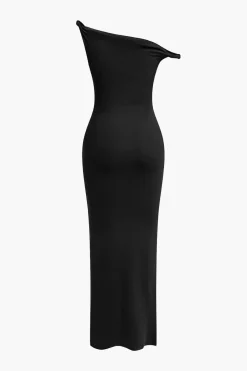 MICAS Maxi Dresses-Twist Knot Maxi Dress BLACK