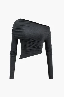 MICAS Skirt Sets-Twist Knot Top And Skirt Set DARK GRAY