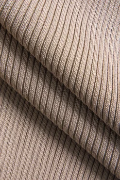 MICAS Skirt Sets-Twist Knot V-Neck Long-Sleeve Top And Side Slit Skirt Set KHAKI