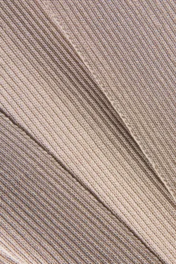 MICAS Skirt Sets-Twist Knot V-Neck Long-Sleeve Top And Side Slit Skirt Set KHAKI