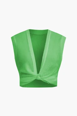 MICAS Tank Tops & Cami-Twist Knot V-Neck Tank Top