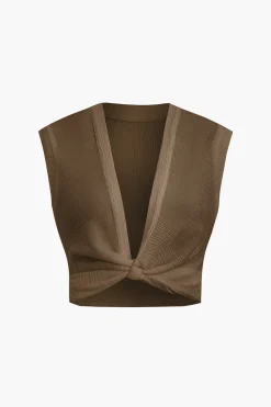 MICAS Tank Tops & Cami-Twist Knot V-Neck Tank Top