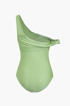 MICAS Swimwear-Twist Ruched Tummy Control One-Piece Swimsuit LIGHT GREEN