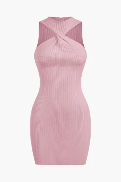 MICAS Mini Dresses-Twist Sleeveless Tank Mini Dress