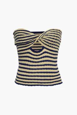 MICAS Tube Tops-Twisted Front Knitted Top