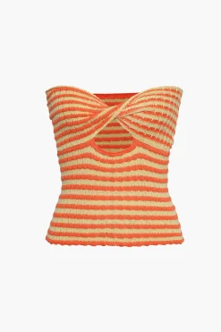 MICAS Tube Tops-Twisted Front Knitted Top