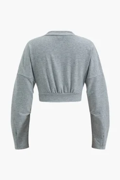 MICAS Pant Sets-Twisted Knot Top And Pocket Trousers Set LIGHT GRAY