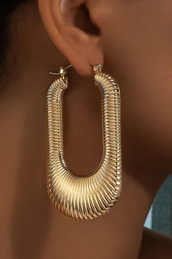 MICAS Earrings|Accessories-U-shaped Hoop Earrings GOLD