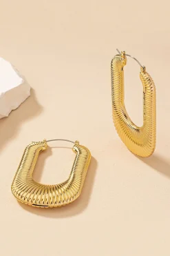 MICAS Earrings|Accessories-U-shaped Hoop Earrings GOLD