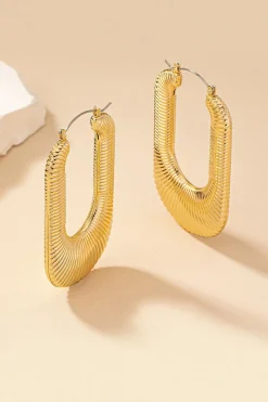 MICAS Earrings|Accessories-U-shaped Hoop Earrings GOLD
