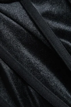 MICAS Long Sleeve Tops|Long Sleeves Tops-Velvet Patchwork Corset Backless Long-Sleeve Top BLACK