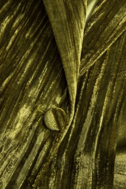 MICAS Outerwear|Outerwear-Velvet Pocket Long Sleeve Jacket OLIVE