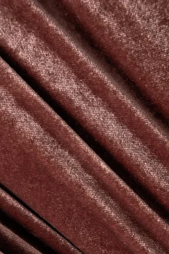 MICAS Maxi Dresses-Velvet Ruched Slip Maxi Dress RUST