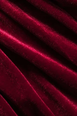 MICAS Mini Dresses-Velvet Sleeveless Mini Dress BURGUNDY