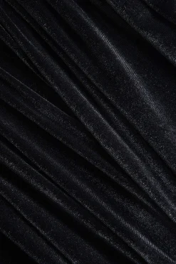 MICAS Mini Dresses-Velvet Strapless Sleeveless Mini Dress BLACK