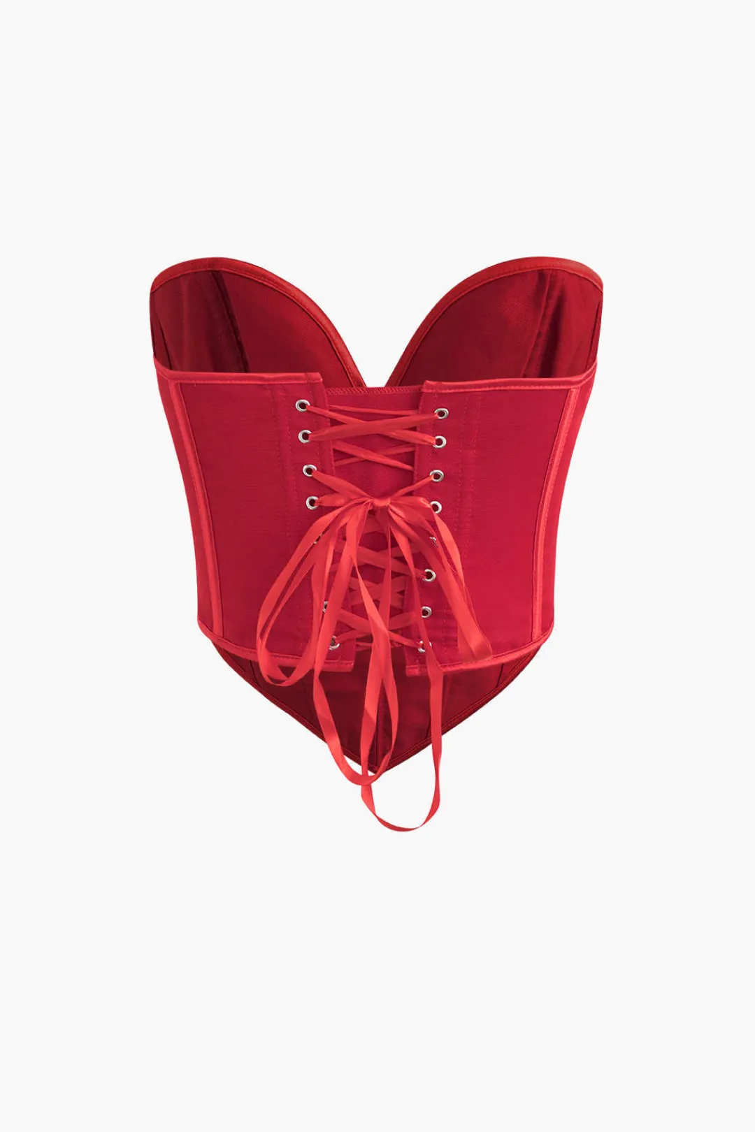 MICAS Tube Tops|Corset & Bustier Tops-V-Hem Tie Back Corset Corset Top